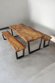 Luxurious Live Edge Garden Table - Perfect for Villas and Gardens