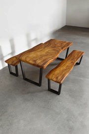 Luxurious Live Edge Garden Table - Perfect for Villas and Gardens