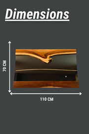 Rectangular Live Edge Wood Mirror - Two Pieces of Live Edge Wood - With Touch Lighting